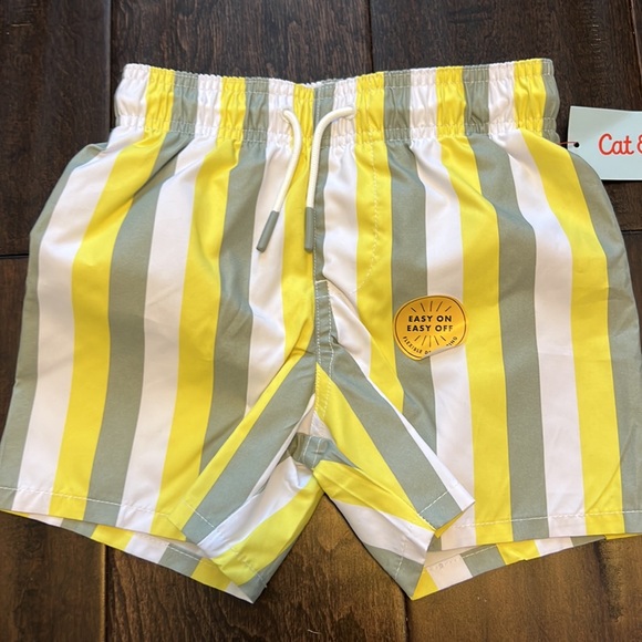 NWT Cat and Jack Toddler Boys Striped Swim Trunk Bundle! - Picture 5 of 7